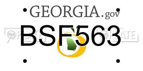 BSF563 Georgia License Plate