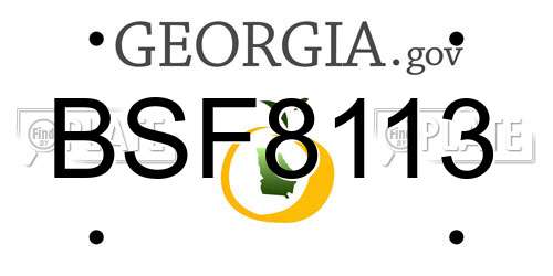 BSF8113 Georgia License Plate
