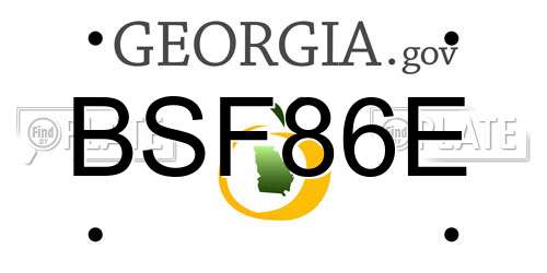 BSF86E Georgia License Plate