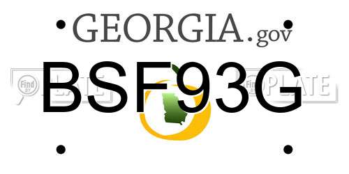 BSF93G Georgia License Plate
