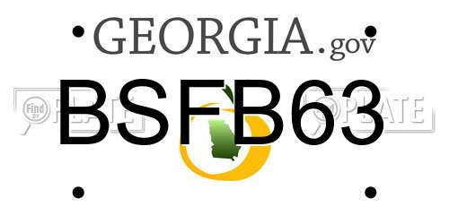 BSFB63 Georgia License Plate