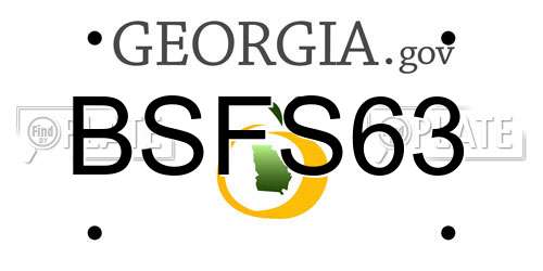 BSFS63 Georgia License Plate