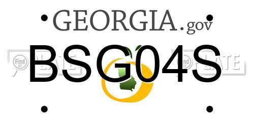 BSG04S Georgia License Plate