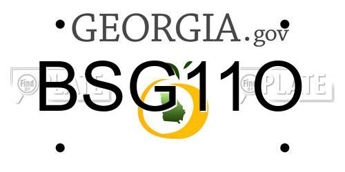 BSG11O Georgia License Plate