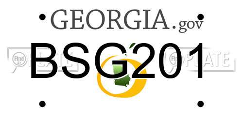 BSG201 Georgia License Plate