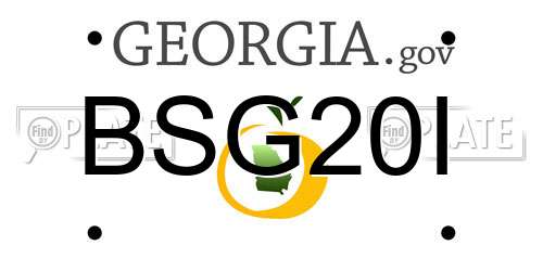 BSG20I Georgia License Plate