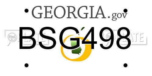 BSG498 Georgia License Plate