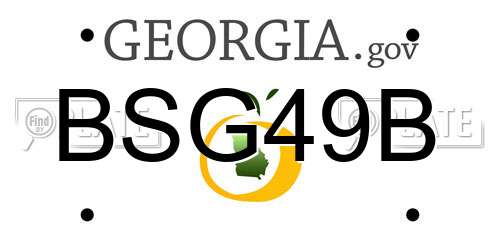 BSG49B Georgia License Plate