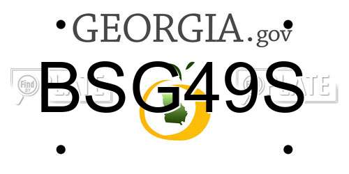 BSG49S Georgia License Plate