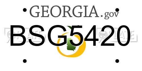 BSG5420 Georgia License Plate