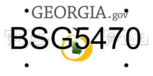 BSG5470 Georgia License Plate