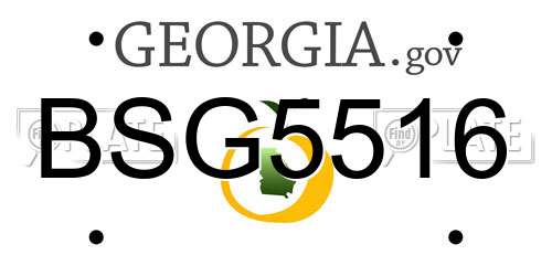 BSG5516 Georgia License Plate