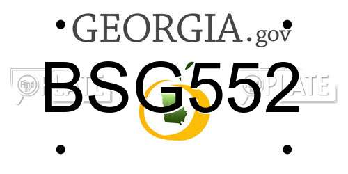 BSG552 Georgia License Plate