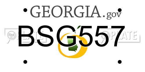 BSG557 Georgia License Plate