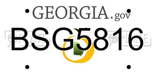 BSG5816 Georgia License Plate