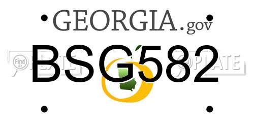 BSG582 Georgia License Plate
