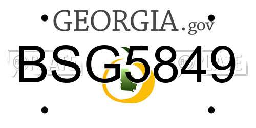 BSG5849 Georgia License Plate