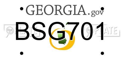 BSG701 Georgia License Plate