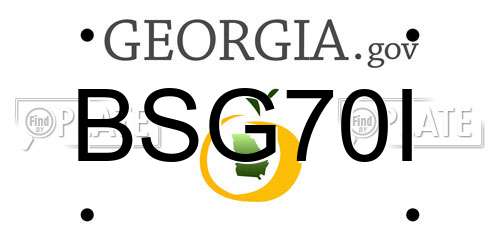 BSG70I Georgia License Plate