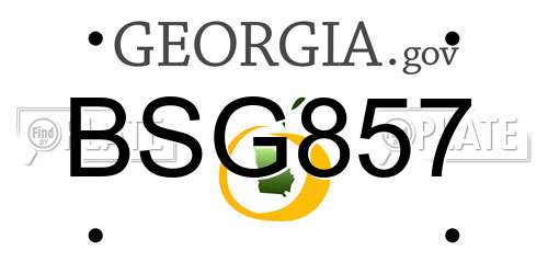 BSG857 Georgia License Plate