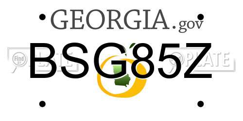 BSG85Z Georgia License Plate