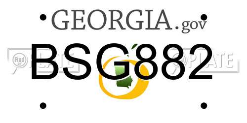 BSG882 Georgia License Plate