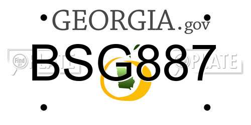 BSG887 Georgia License Plate