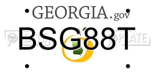 BSG88T Georgia License Plate