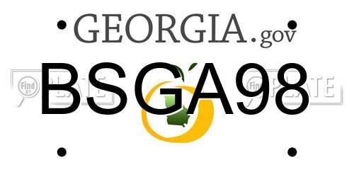 BSGA98 Georgia License Plate