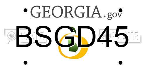 BSGD45 Georgia License Plate