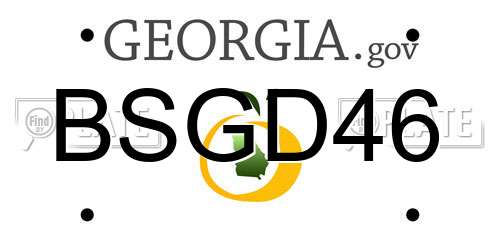 BSGD46 Georgia License Plate