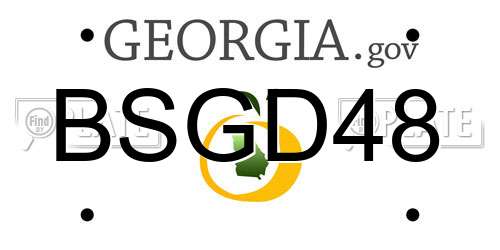 BSGD48 Georgia License Plate