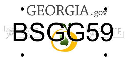 BSGG59 Georgia License Plate