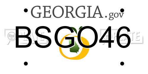 BSGO46 Georgia License Plate