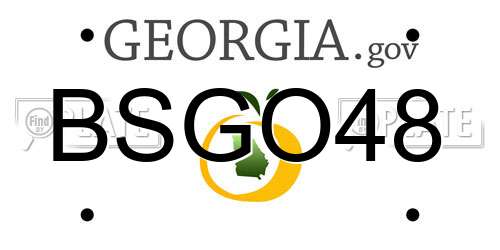BSGO48 Georgia License Plate
