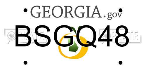 BSGQ48 Georgia License Plate