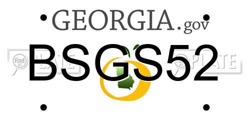 BSGS52 Georgia License Plate