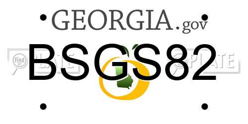 BSGS82 Georgia License Plate