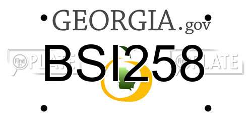 BSI258 Georgia License Plate