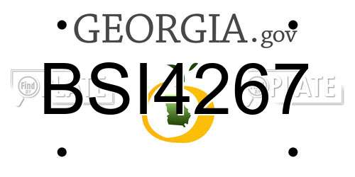 BSI4267 Georgia License Plate