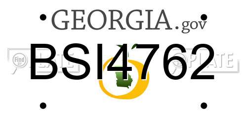 BSI4762 Georgia License Plate