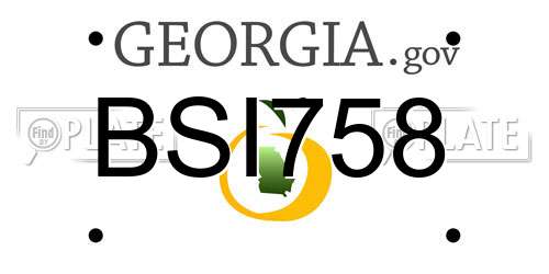 BSI758 Georgia License Plate