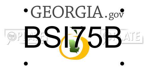 BSI75B Georgia License Plate