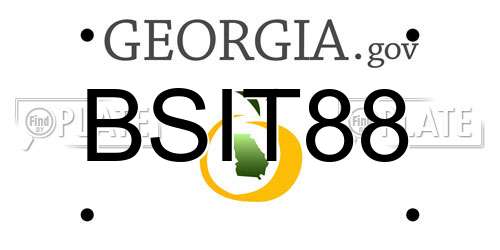 BSIT88 Georgia License Plate