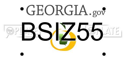 BSIZ55 Georgia License Plate