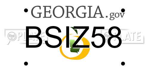 BSIZ58 Georgia License Plate