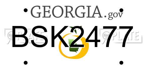 BSK2477 Georgia License Plate