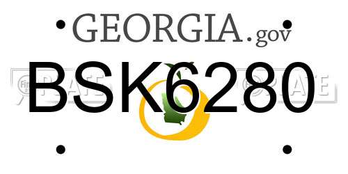 BSK6280 Georgia License Plate