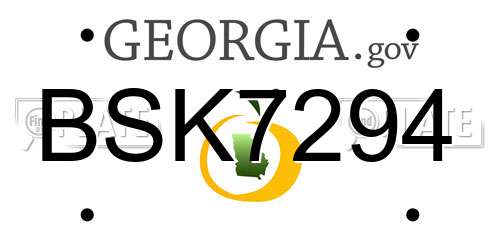 BSK7294 Georgia License Plate