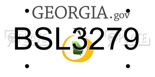 BSL3279 Georgia License Plate